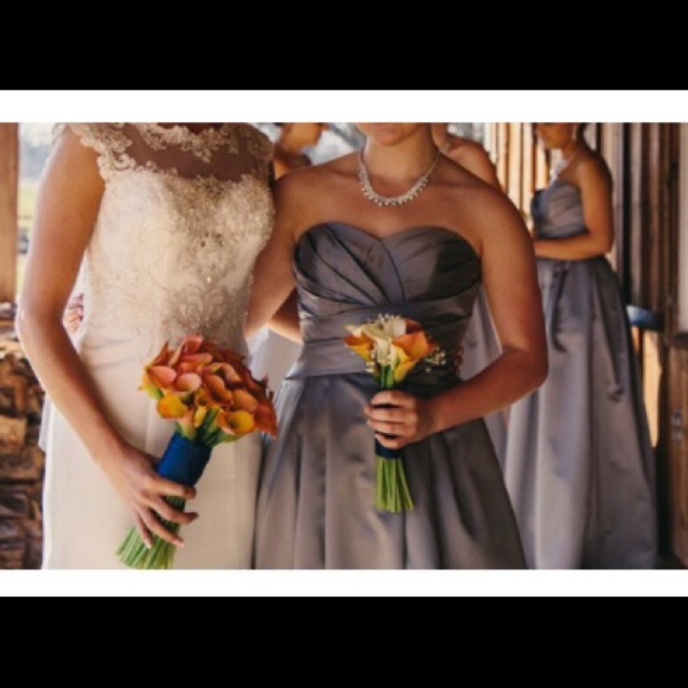 Grey Satin Ballgown